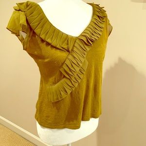 Anthropologie Deletta olive green blouse.